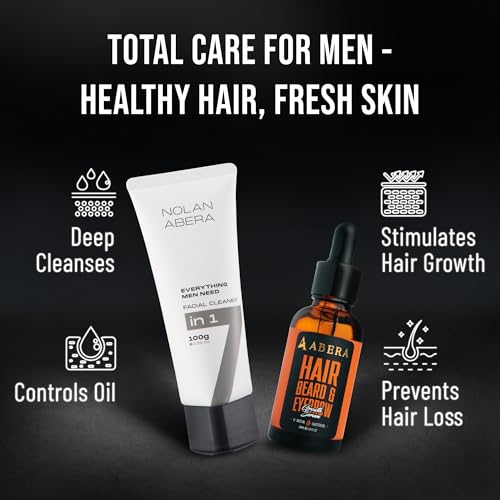 ABERA Nolan Daily Facial Cleanser for Men, Niacinamide + Zincsebum + Soy & Rice Bran Extract, Oil Control & Pore Purifying Face Wash, Refreshing Gentle Cleanser for All Skin Types, 3.53 oz