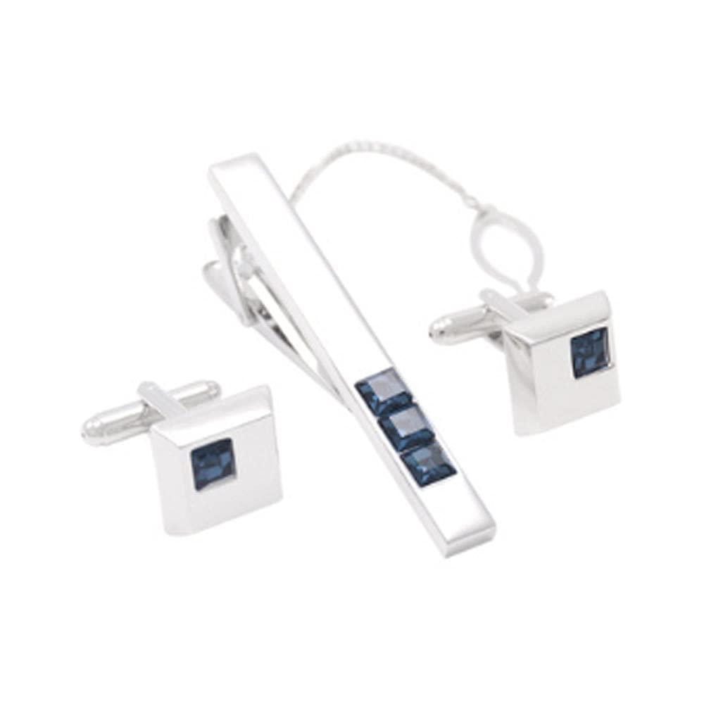 Individuelle Krawattenklammern, Silber Metall Kleidung Lavalier Clip Herren Krawattenklammer Business Geschenk Manschettenknöpfe Krawatte Kombination Geschenkbox