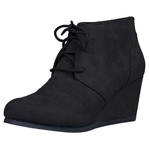 Soda Womens Rex Lace-Up Oxford Ankle Booties Hazel IMSU (7, Black F-Suede)