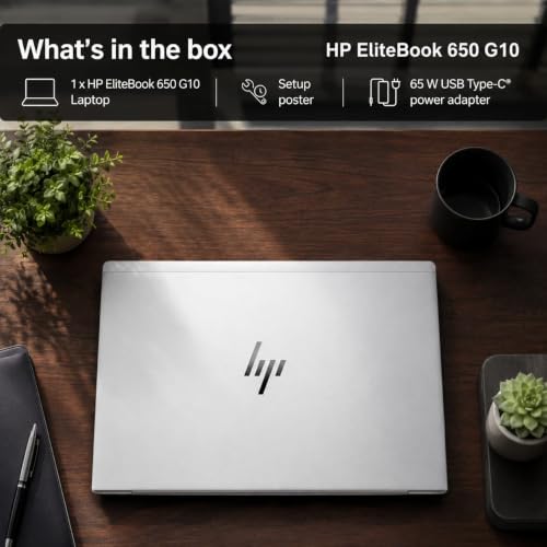 Image of HP EliteBook 650 G10 Laptop, Intel Core i3 13th Gen, 8GB RAM(UPGRADEABLE), 512GB SSD,Free DOS, 15.6 inch FHD Touch Display, Thin and Light,1.78KG,C65BSPT