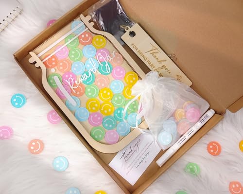 Image of Large 11 inchx8 inch DIY 60 Tokens School Magnetic Reward Jar for Classroom Kids Teacher Student Potty Training Chore Chart Toddler Boys Girls Good Behavior Management Tools Back to School Decor RWJ-03-SCH-L