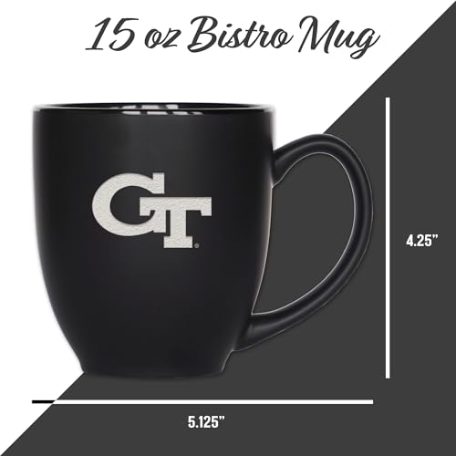 Image of Rico Industries NCAA Primary 15-Oz Personalized Matte Black Bistro Mug - for Hot or Cold Drinks