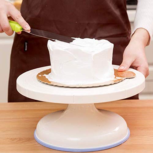 Miniatura 4 de WOIWO Espátula recta de 10 pulgadas para glaseado de acero inoxidable, mango de plástico, espátula para decoración de pasteles, color verde