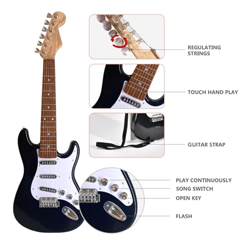 26 Inch Guitar Toy for Kids,Portable Electronic Guitar Musical Instrument Toy, Birthday Gifts for Beginner Children Toddler Boys Girls