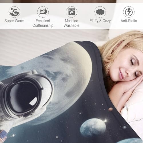 Manta de franela de astronauta 100x130 cm para sofá y cama infantil 6