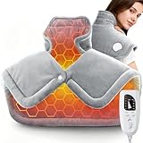 Heating Pad for Neck and Shoulder - Large Electric Heated Neck Shoulder, Fast-Heating Super Soft Fabric Heating Pad for Cramps, Back Pain Relief, Fathers Mothers Day Gifts for Women, Men, Auto-Off