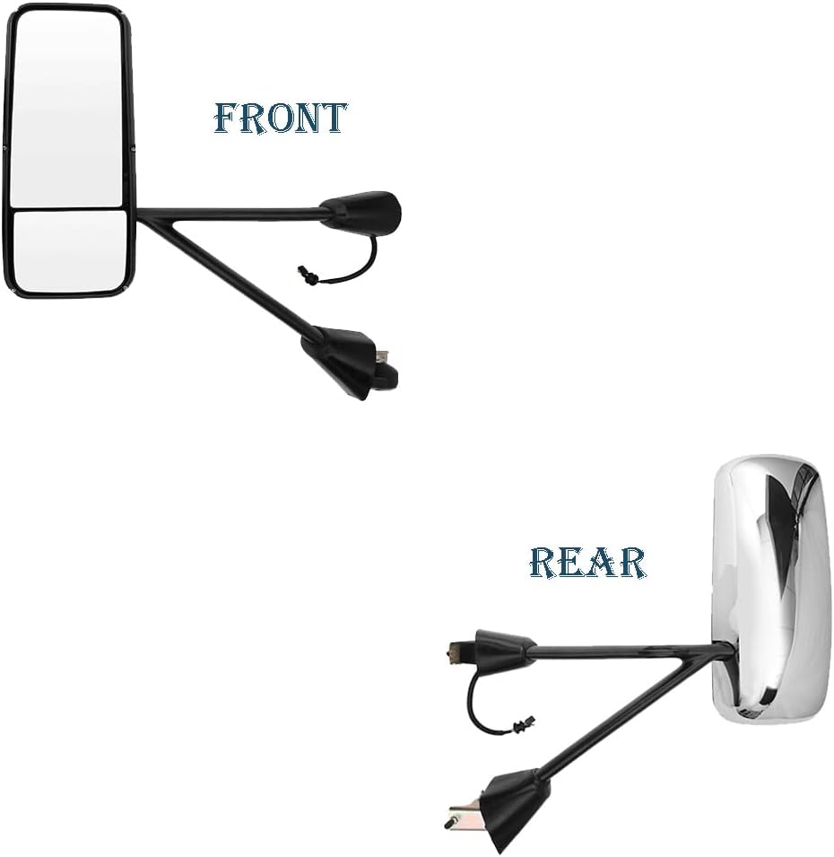 High Soar Door Mirror Assembly for Kenworth T660,Chrome Rear View Mirror Heated & Motorized for Kenworth T600 T800 T170 T270 T370 T440 Driver Left Side