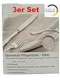 Praktisch als 3er Set Generisch 3 STK Silberputztuch Silberpflegetuch Silber Münzen Poliertuch Baumwolle 30x35cm