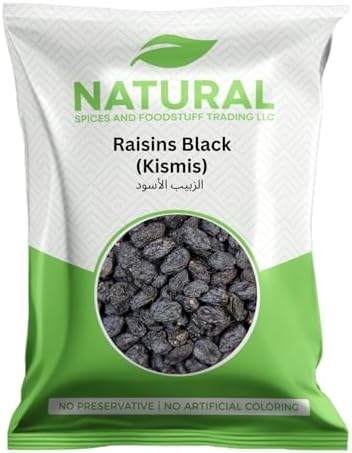 Natural Black Raisins 500g | Premium Seedless Black Kishmish | Sweet Dried Grapes for Snacking & Baking | Fresh, Hygienic, No Preservatives, Non-GMO