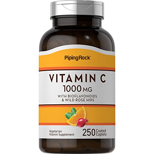Piping Rock Vitamin C 1000Mg | 250 Caplets | With Bioflavonoids & Rose Hips | Vegetarian, Non-Gmo, Gluten Free Supplement #TOP20