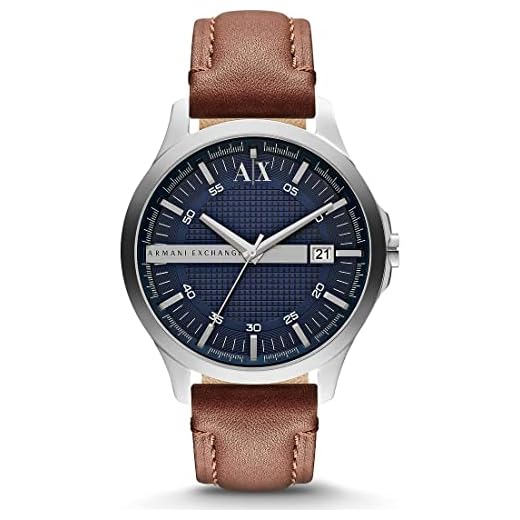 Armani Exchange AX2133 Mens Brown Leather Strap Dress Watch