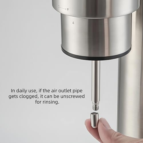 Image of Sparkling Water Maker - Balck 304 Stainless Steel Carbonator Machine with 2 BPA-Free Bottles (1L + 0.5L) & 2 CO2 Carbonator