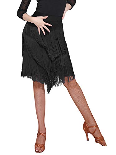 Z&X Women'S Ballroom Latin Tango Slasa Dance Skirt Fringe Split Leg Dance Dress With Shorts thumb #2
