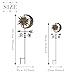 TERESA'S COLLECTIONS Sun & Moon Face Solar Outdoor Lights, Metal Decorative Stake Weathervane Garden Decor for Outside, Yard Decorations Outdoor Lawn Ornaments for Porch Decor Gifts for Mom, 40