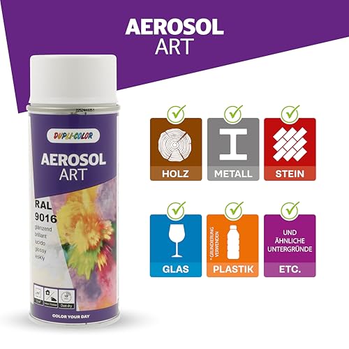 DUPLI-COLOR AEROSOL ART RAL 9016 Verkehrsweiß glänzend 400 ml - Sprühfarbe – Ansicht 4