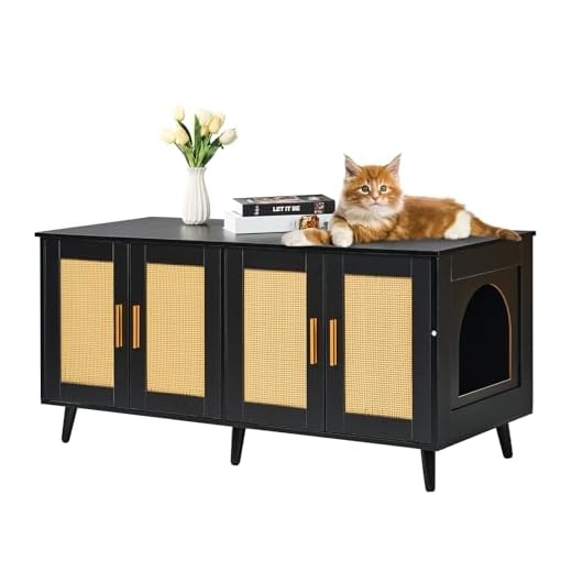VEVOR Rattan-Front Litter Enclosure Black