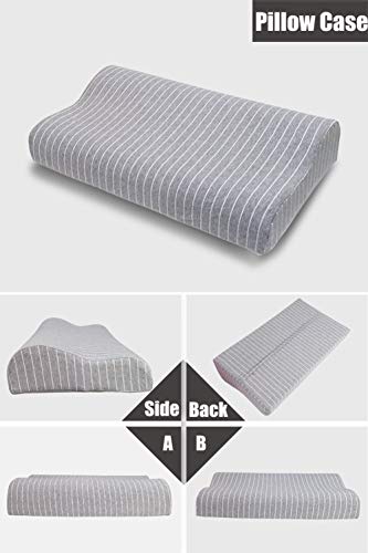 Replacement Pillow Case for Contour Pillow,Zippered Pillow Cover for Memory Foam Neck Pillow,Soft Cotton Pillow Protector for Neck Cervical Pillow,Latex Pillow - Thumbnail 3