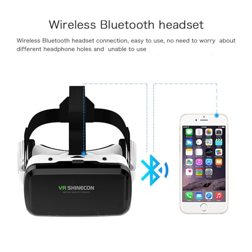 Bluetooth VR Headset 3D Virtual Reality Glasses for Mobile Phones with 4.7-6.7" Screen, Compatible with iPhone and Samsung Android Cellphone Etc. VR Headset for Movies & Video Games IMAX - Image 3