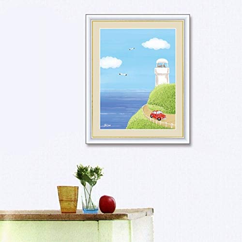 Amazon.co.jp: 喜多一『灯台』高精彩工芸画+手彩 風景画 とうだい 燈台