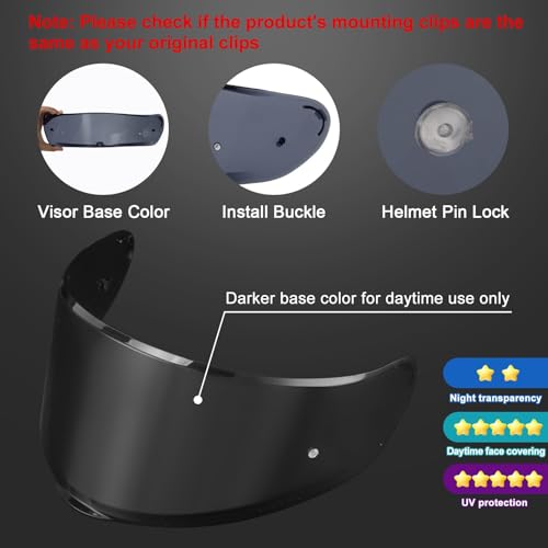 Image of PSLER Sedici Strada 2 Visor - Sedici Strada 2 and Strada 3 Face Shield Motorcycle Helmet visor Accessories Replacement for LS2 FT2 VECTOR Sedici Strada 2 Strada 3 FF801 FF397,Dark Black