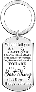 JETTOP Valentine Gifts Keyring for Him Her Couple Birthday Christmas Gifts I Love You Wedding Anniversary Present for Husband Wife Boyfriend Girlfriend (When I Tell You)