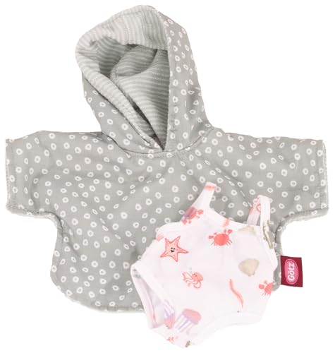 Götz 3403604 Badeset Kuschelig – Puppenbekleidung Gr. S / XM – 2 teiliges Bekleidungs – und Zubehörset für Babypuppen von 30 – 33 cm und Stehpuppen 36 cm