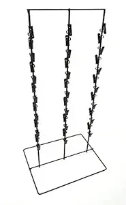 Triple Round Potato Chip Display Rack 39 Clip in Black - 22 H x 14.5 W Inches