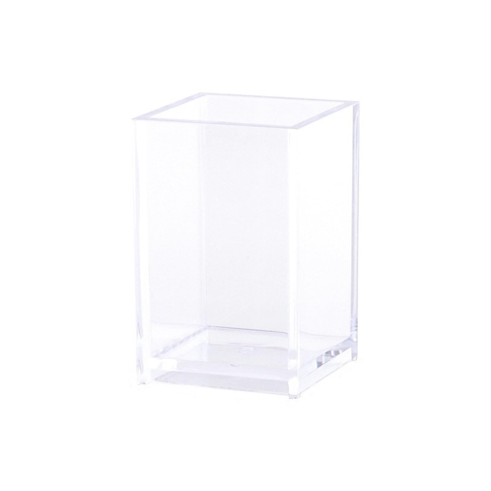 WEOKDFHA Clear Pencil Holder Pen Holder Brush Makeup Storage Box Countertop Container Desktop Clear Divided Desk 1-3 Compartment Organizer Case