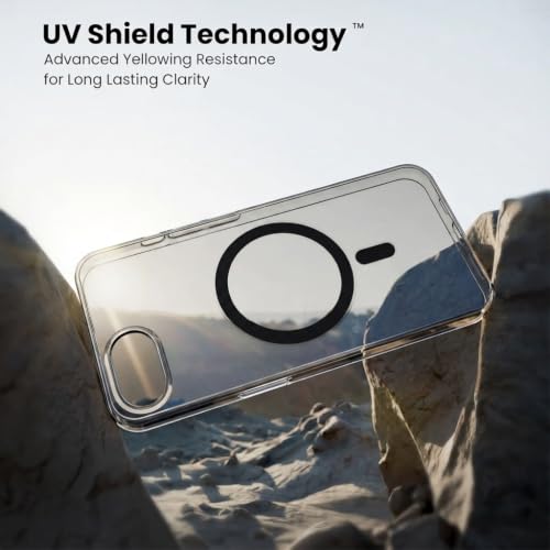 Image of Elzzi Anti Scratch Semi Transparent Cover for iPhone 17e Case, Premium PC + TPU Magnetic Phone Cases Drop Proof,Compatible with Magsafe Slim Anti Yellowing Never Yellowing Shockproof, (Grey)