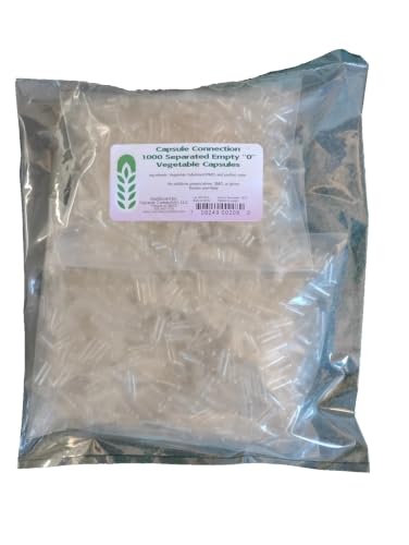 Capsule Connection 1000 Separated Empty Vegetable Capsules, "0" Size, 1000 Count Bag