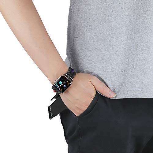 Pltgood Compatible With Apple Watch Band Beads Bracelet 38Mm/40Mm/41Mm 42Mm/44Mm/45Mm For Women Men - Handmade 7 Chakras Elastic Wristband Watch Strap - Iwatch Series 8 7 6 5 4 3 2 1 Se #TOP1