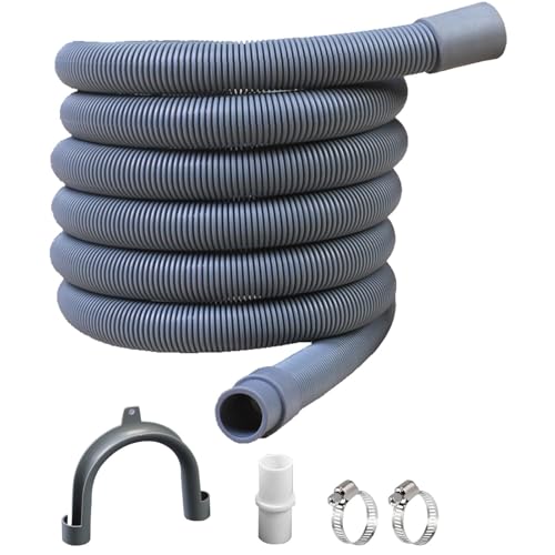 Washing Machine Drain Hose Universal Flexible Washer Drain Hose Kit Compatible with Most Household Washing Machines 5-Piece Set with 1 U-Bracket 2 Clamps &1 Adapter(COLOR:1m/39.37inch)