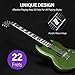 Fesley Electric Guitar: Full Size Solid Body Electric Guitars with Humbucker Pickups,Beginner Guitar for Adults with Mahogany Body,Bone Nut,Electric Guitar Kit with Gig Bag,Cable, Green