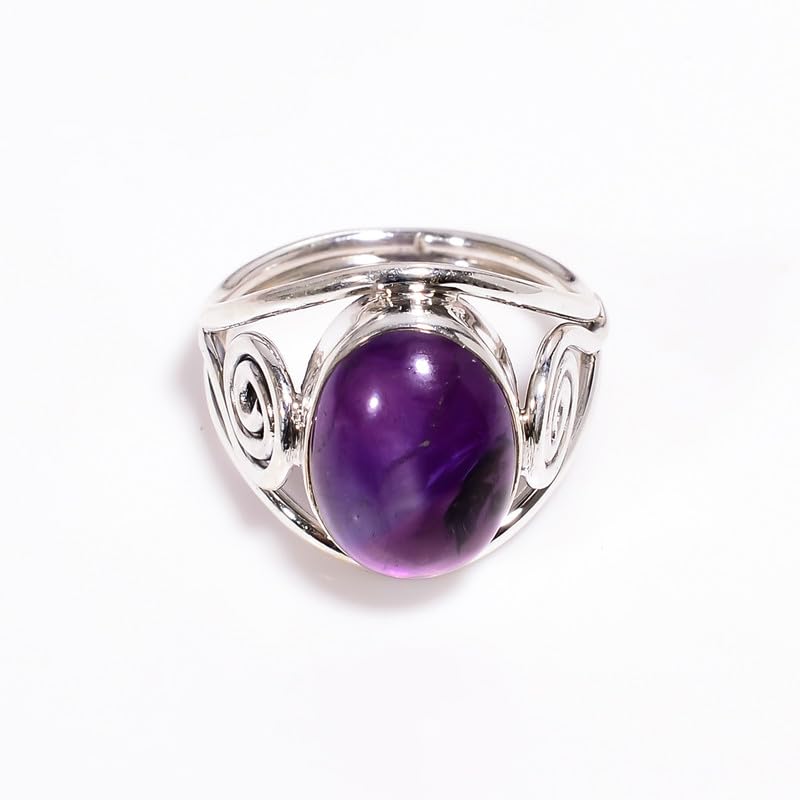 Bague améthyste anti-ternissement alliance argent confortable