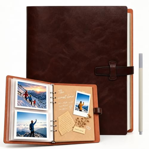 200-Pocket Leather Scrapbook