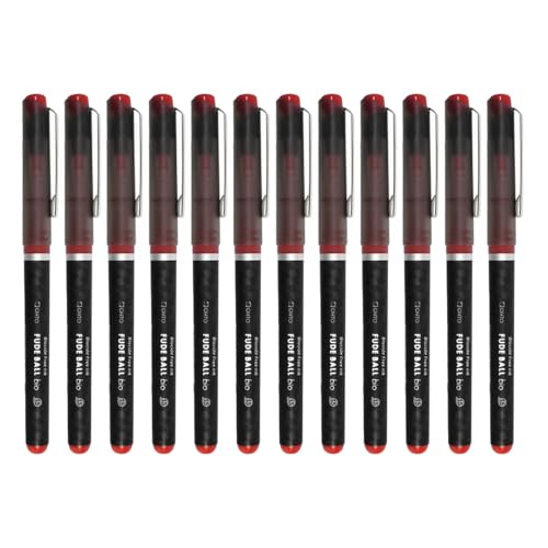Stylo roller OHTO Fude Ball Bio 1.5 mm rouge encre à base d'eau lot de 12