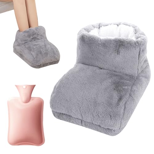 Rppiup Foot Warmer, heated foot warmers with hot water bottle with cover uk, Washable and Removable hot water bottle for feet, 30x25cm Non-Electric feet warmers for women men for Home Office Holiday