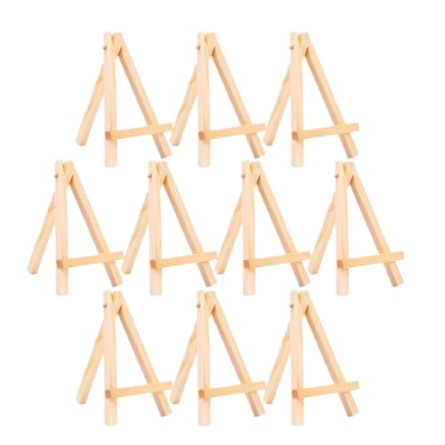 木製三角イーゼル 10個セット 便利なデスクトップディスプレイラック ミニイーゼル 絵画ホルダー ホームスタジオ 卓上三脚スタンドセット
