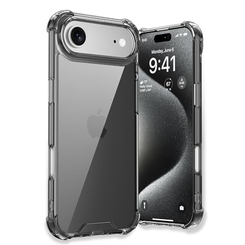 Image of ExpressBfor iPhone Air Case Cover | Anti-Scratch | Soft Shockproof Cushion Corners Camera Protection Back Cover | Hard Transparent Back Cover Case for iPhone Air - Clean Black