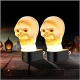 Halloween Decorations Night Lights Skull - LED Wall Decor Nightlight Plug-in, Dusk to Dawn Sensor,...