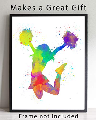 Cheerleader Sport Abstract Wall Art Print 11x14, Ideal for Lovers of Cheerleading, Coaches