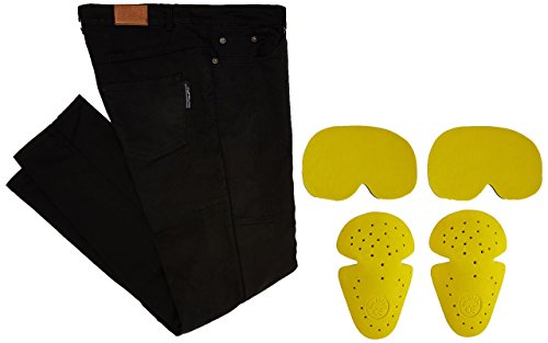 Bikers Gear Australia Ladies Black Stretch Denim Kevlar Lined Protective Motorcycle Jeans with Removable CE1621-1 Armour UK 14S EU Large