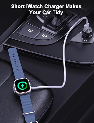 Image of 2Pack Short for Apple Watch Charger USB Magnetic Wireless Fast iWatch Charger Portable for Car Compatible with iWatch Ultra /Series 11 /10 /9 /8 /7 /6 /SE /SE2 /5 /4 /3 /2 /1-[0.3m /1ft]
