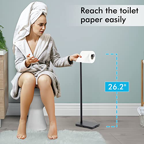 Kes Toilet Paper Holder Stand 26.2 Inch Toilet Tissue Holder For Bathroom, Free Standing Toilet Paper Holder Sus304 Stainless Steel Matte Black, Bph286S66A-Bk #TOP1