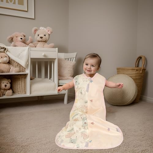 Image of Baby Sleep Sack Muslin Cotton 0-6 Monthes Lightweight Infant Wearable Blanket 0.5 Tog Swaddle Toddler Sleeping Bag Sleeveless Purple Girl 6-12M 9M Soft Summer Breathable Nursery Vest Bag