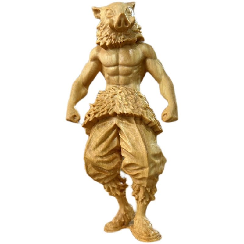 極細密彫刻　柘植　八賢人　硯屏　木彫　置物　床飾り BE977 Amazon.co.jp: 木彫り 置物 鬼滅の刃 嘴平伊之助 美術品