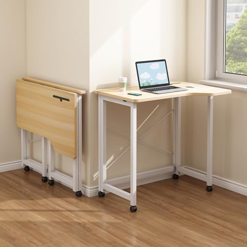 Scrivania Pieghevole Ulifance Per Computer – Tavolo Da Ufficio Preassemblato, Struttura Metallica, Nero 102x40x75 Cm - 4
