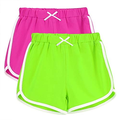 URATOT 2 Packs Girls Dolphin Yoga Short Athletic Running Short Pants Gym Workout Dance Shorts
