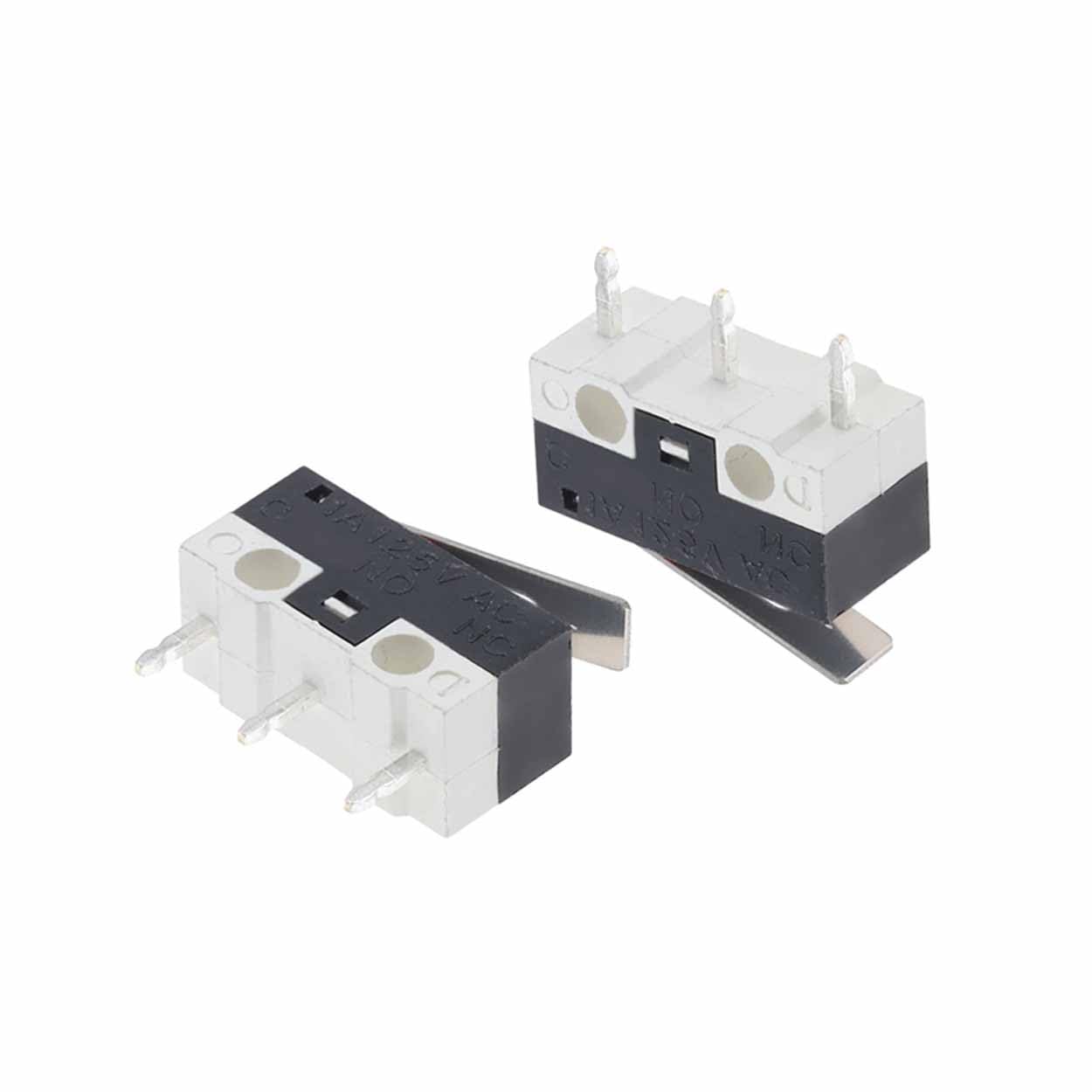 50PCS 3Pin Micro Switch Vertical Lever Switch with Handle Direct Plug Reset Mouse Button Hinge Lever Instant Push Button for Home Appliances Audio Equipment Electronics Toys Black