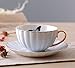 Jusalpha® Elegant Tea Cup and Saucer Set-Coffee Cup Set with Saucer and Spoon FD-TCS03-4COLOR